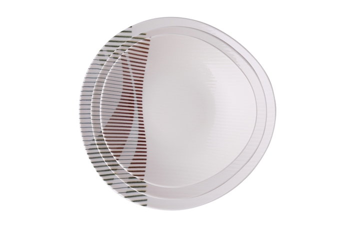 Hermia GBSRD24KY4R3095 Vajilla de Porcelana 24 Piezas Apta Microondas y Lavavajillas para Experiencia Gastronómica Elegante y Funcional